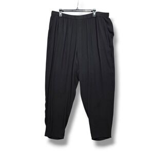 Eileen Fisher Georgette Crepe Ankle Pants Womens XXL System Silk Tapered Pockets